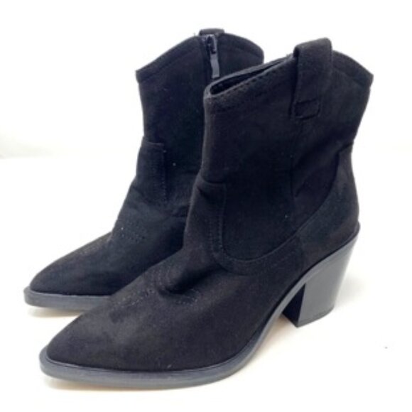 TOP MODA Women's Heaven Western Heeled Zip Ankle Boot Black Size 6.5 - Picture 3 of 6